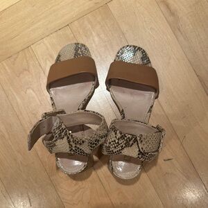 Louise et Cie Brown and Snake Print Women's Sandals